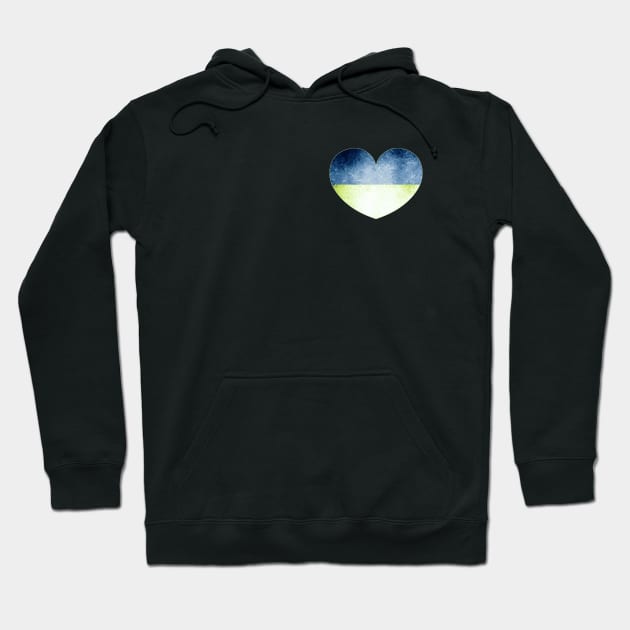 Heart with ukranian colours (2) Hoodie by Againstallodds68